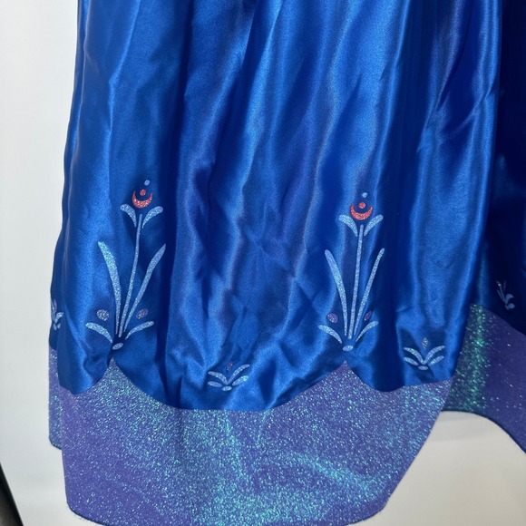 New Disney Collection Frozen Anna Costume Dress Cape Blue Teal Girls Size 7 / 8 - Picture 5 of 8